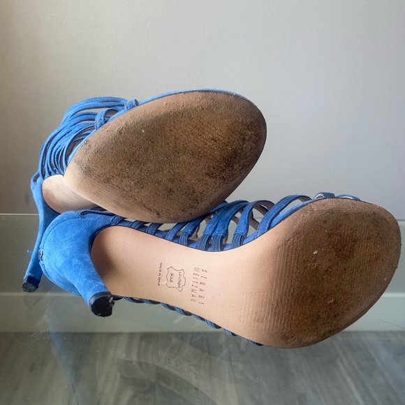 Stuart Weitzman size 37 blue suede heel - Picture 3 of 3